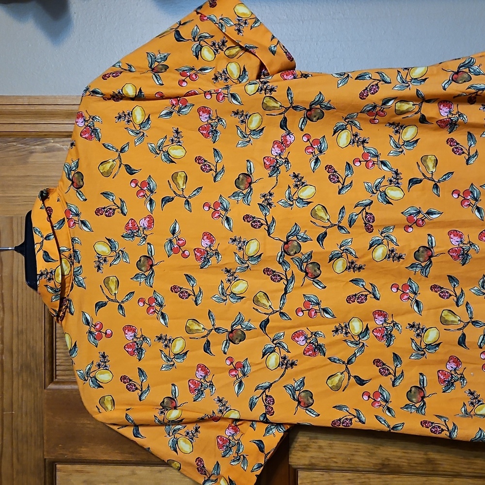 NWOT Donna Morgan Button Front Fruit Print Boho Mini Dress - Picture 7 of 9